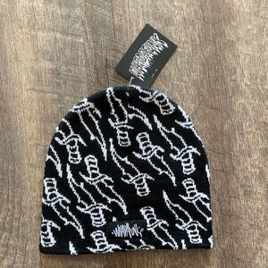 NWT WHADAFUNK Daggers Black Beanie